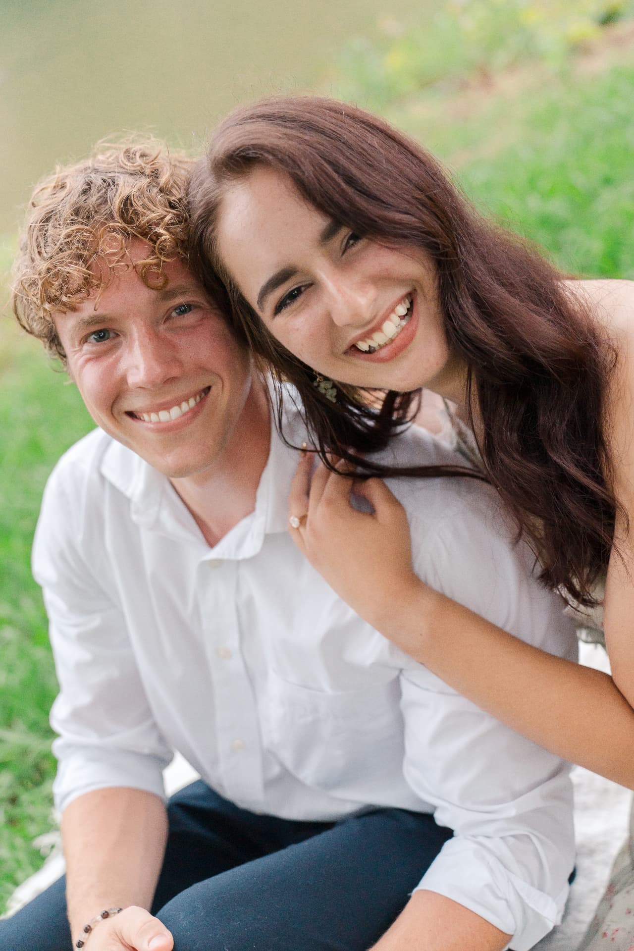 Zachary and Simoné laughing together outdoors